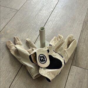 FootJoy Cream and Black Golf Gloves